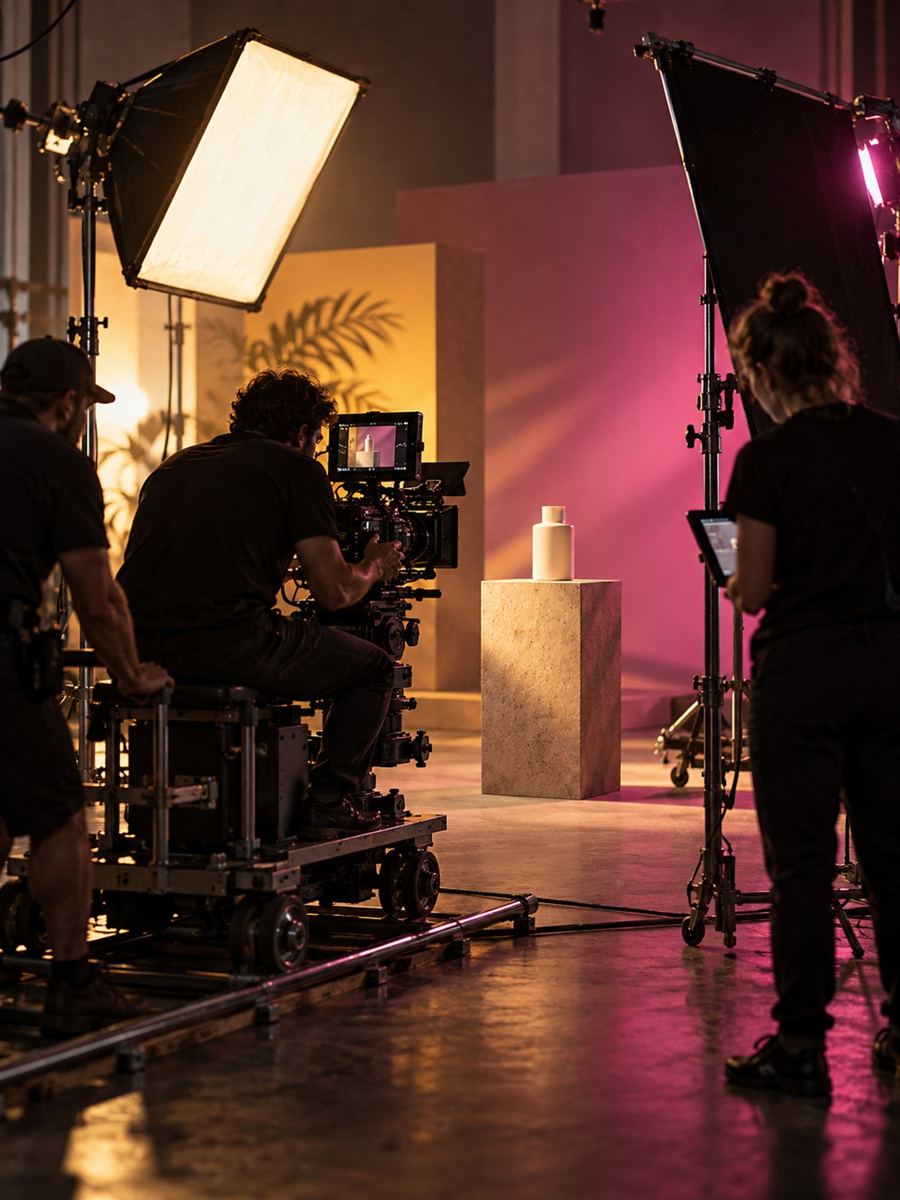 Film crew on a commercial shoot